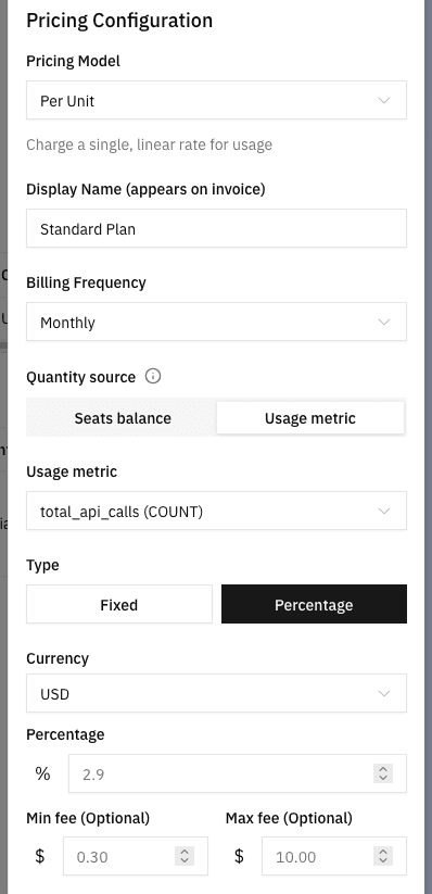 Percentage Pricing Configuration